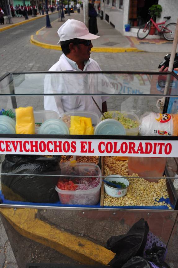 Carrinho de lanches em Otavalo, no Equador